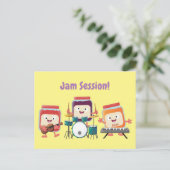 Cute jam Session cartoon Musician humor Briefkaart (Staand voorkant)