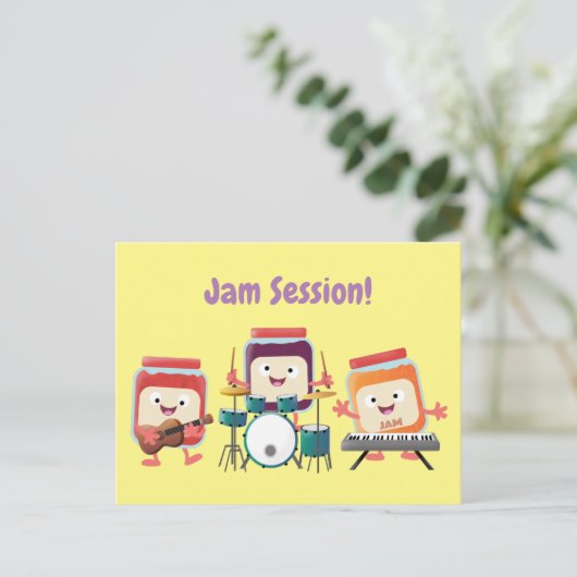 Cute jam Session cartoon Musician humor Briefkaart (Staand voorkant)