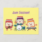 Cute jam Session cartoon Musician humor Briefkaart (Voorkant)