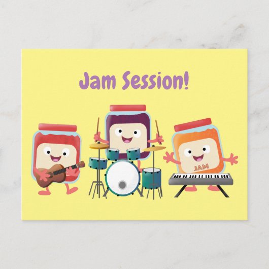 Cute jam Session cartoon Musician humor Briefkaart (Voorkant)