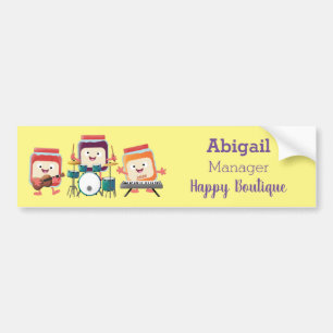 Cute jam Session cartoon Musician humor Bumpersticker
