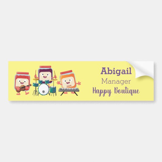 Cute jam Session cartoon Musician humor Bumpersticker (Voorkant)