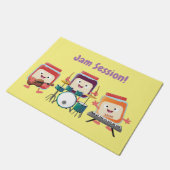 Cute jam Session cartoon Musician humor Deurmat (Schuin)
