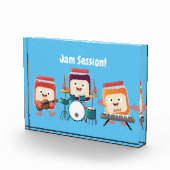 Cute jam Session cartoon Musician humor Fotoblokken (Rechts)