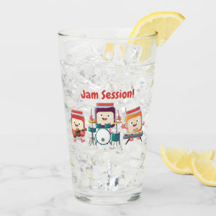 Cute jam Session cartoon Musician humor Glas