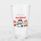 Cute jam Session cartoon Musician humor Glas (Voorkant)