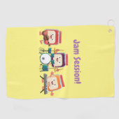 Cute jam Session cartoon Musician humor Golfhanddoek (Horizontaal)