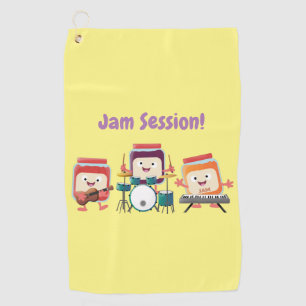 Cute jam Session cartoon Musician humor Golfhanddoek