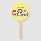 Cute jam Session cartoon Musician humor Handwaaier (Achterkant)