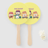 Cute jam Session cartoon Musician humor Handwaaier (Voorkant en achterkant)