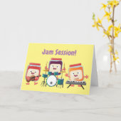 Cute jam Session cartoon Musician humor Kaart (Gele Bloem)