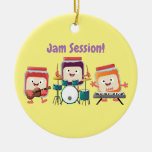 Cute jam Session cartoon Musician humor Keramisch Ornament