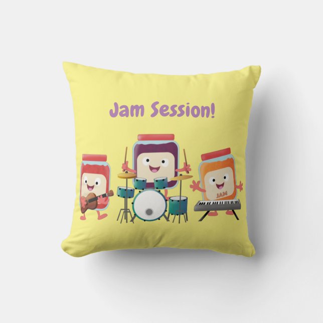 Cute jam Session cartoon Musician humor Kussen (Voorkant)