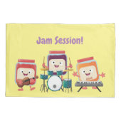 Cute jam Session cartoon Musician humor Kussensloop (Achterkant)