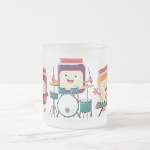 Cute jam Session cartoon Musician humor Matglas Koffiemok