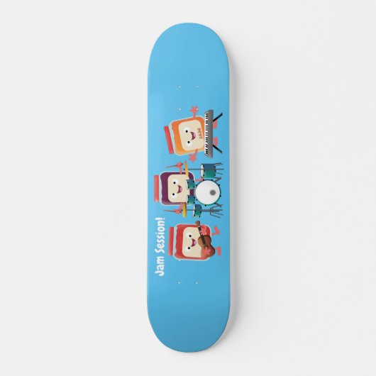 Cute jam Session cartoon Musician humor Persoonlijk Skateboard (Voorkant)