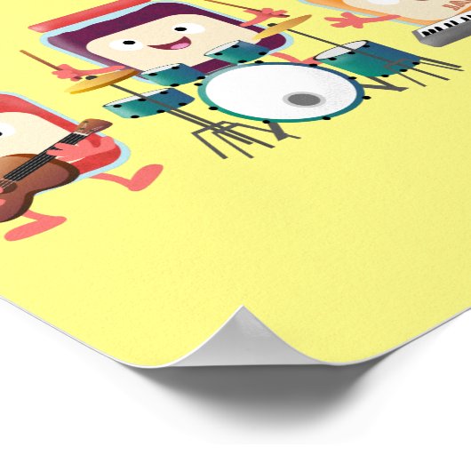 Cute jam Session cartoon Musician humor Poster (Hoek)