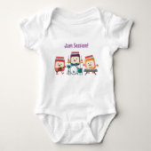 Cute jam Session cartoon Musician humor Romper (Voorkant)