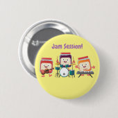 Cute jam Session cartoon Musician humor Ronde Button 5,7 Cm (Voorkant /achterkant)