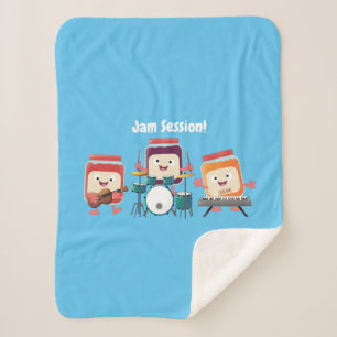 Cute jam Session cartoon Musician humor Sherpa Deken