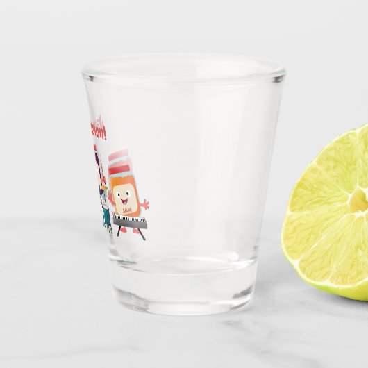 Cute jam Session cartoon Musician humor Shot Glas (Rechts)