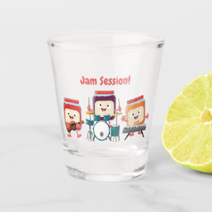 Cute jam Session cartoon Musician humor Shot Glas