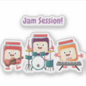 Cute jam Session cartoon Musician humor Sticker (Voorkant)