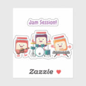 Cute jam Session cartoon Musician humor Sticker (Vel)