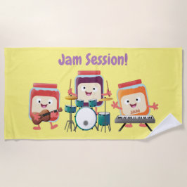Cute jam Session cartoon Musician humor Strandlaken