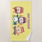 Cute jam Session cartoon Musician humor Strandlaken (Voorkant)