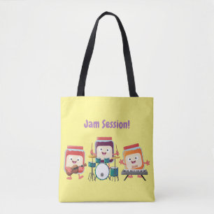 Cute jam Session cartoon Musician humor Tote Bag