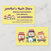 Cute jam Session cartoon Musician humor Visitekaartje (Voorkant / Achterkant)