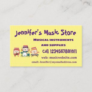 Cute jam Session cartoon Musician humor Visitekaartje