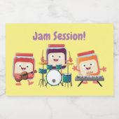Cute jam Session cartoon Musician humor Voedselcontainer Etiket (Enkel label)