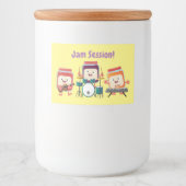 Cute jam Session cartoon Musician humor Voedselcontainer Etiket (Voorkant)