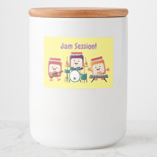 Cute jam Session cartoon Musician humor Voedselcontainer Etiket (Voorkant)