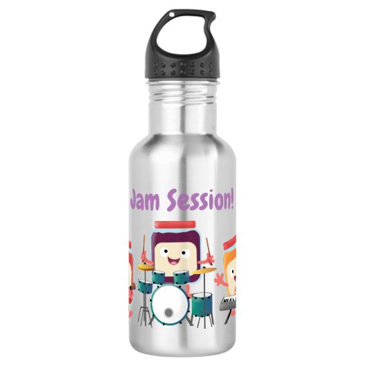 Cute jam Session cartoon Musician humor Waterfles (Voorkant)