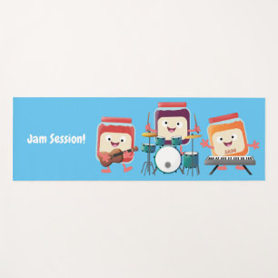Cute jam Session cartoon Musician humor Yogamat