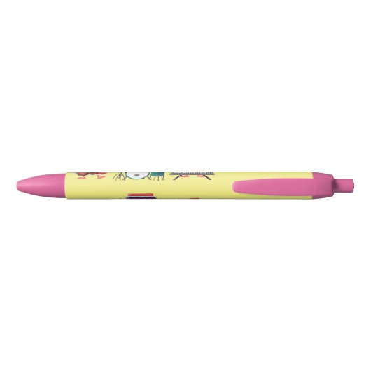 Cute jam Session cartoon Musician humor Zwarte Inkt Pen (Achterkant)