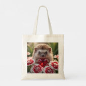Cute januari egel met granaat hart tote bag (Achterkant)
