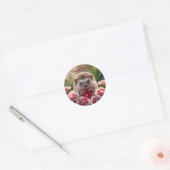 Cute January Hedgehog with Garnet Heart Ronde Sticker (Envelop)