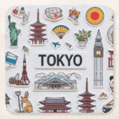 Cute Japan Icons: Sticker Pack Adventure Kartonnen Onderzetters (Voorkant)