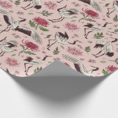 Cute japanese Crane-vogel cadeau schattige zomer Cadeaupapier (Hoek)