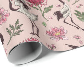 Cute japanese Crane-vogel cadeau schattige zomer Cadeaupapier (Rol Hoek)