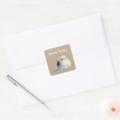 Cute Japanese Long-Tailed Tit Snow Fairy Vierkante Sticker (Envelop)