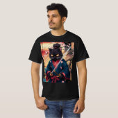 Cute Japanese Samurai Cat  T-shirt (Voorkant volledig)