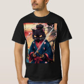 Cute Japanese Samurai Cat  T-shirt (Voorkant)