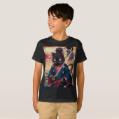Cute Japanese Samurai Cat  T-shirt (Voorkant volledig)