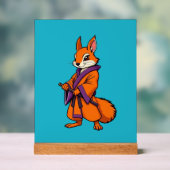 Cute Japanese Samurai Squirrel Acryl Bord (Neutraal)