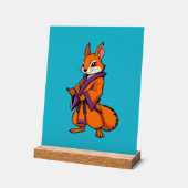 Cute Japanese Samurai Squirrel Acryl Bord (Hoek)